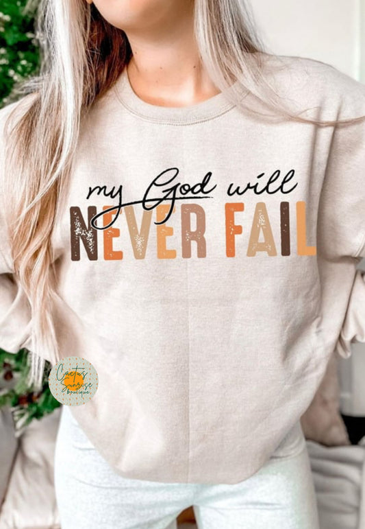 My God will never fail to