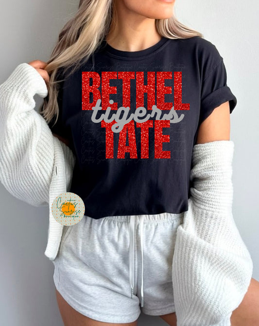 Bethel-Tate Tigers Faux Glitter