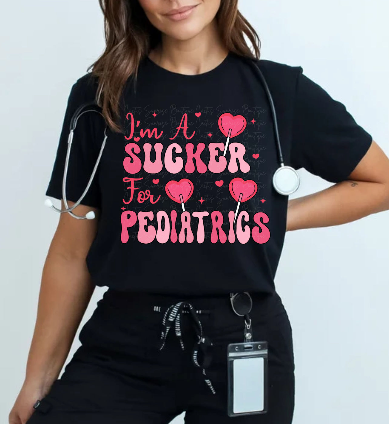 Sucker for Pediatrics- Pink writing