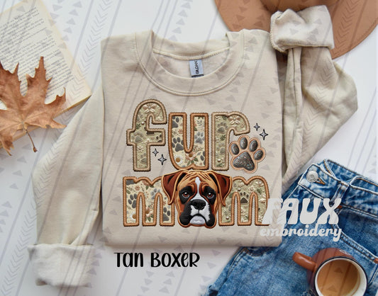 Fur Mom- Tan Boxer