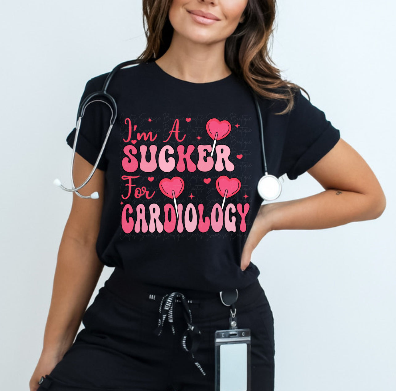 Sucker for Cardiology- Pink writing