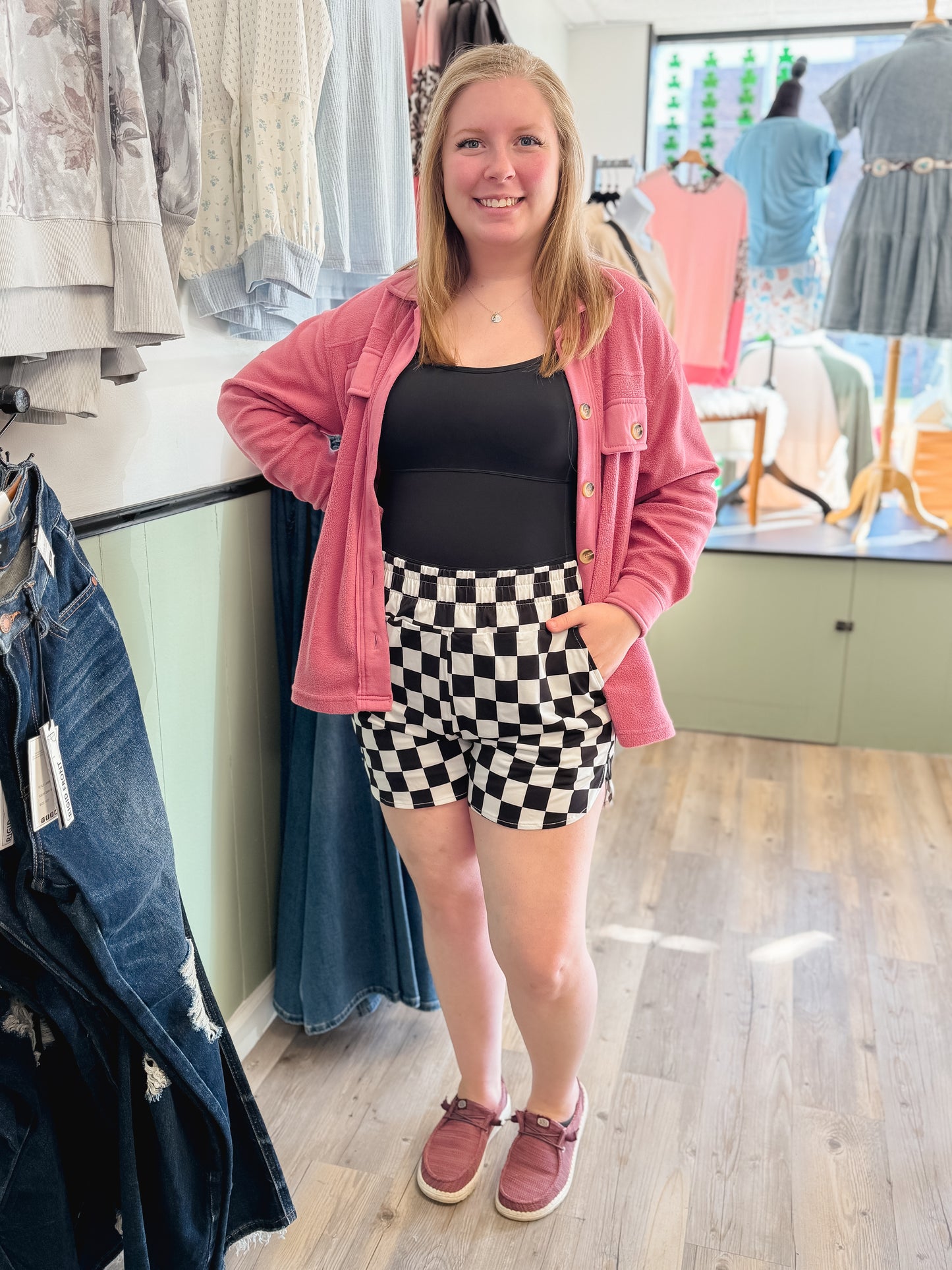 Checkered Shorts with Pockets