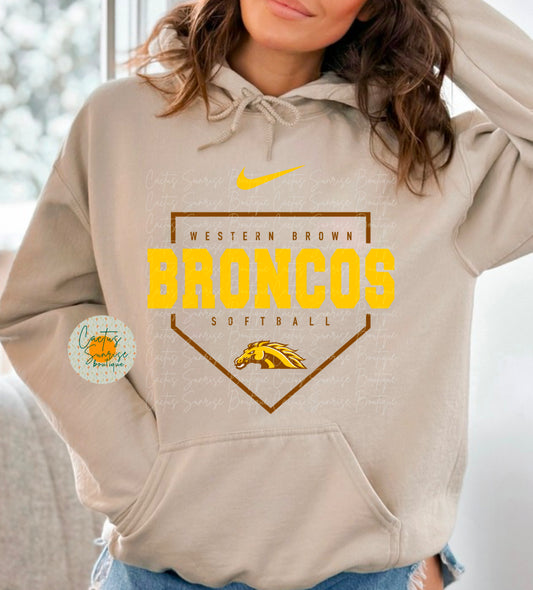 Broncos Softball Swoosh