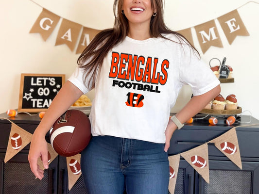 Cincinnati Bengals Football Faux Embroidery