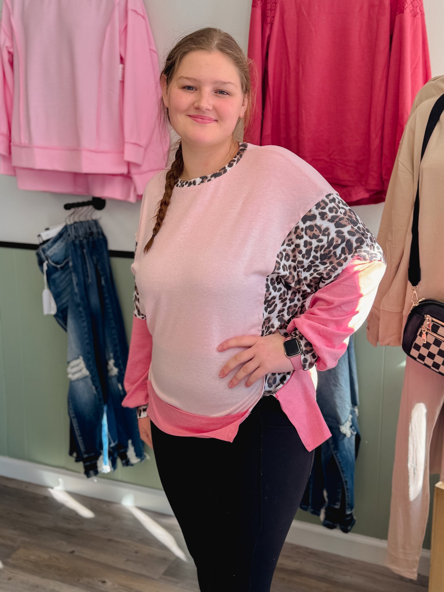 Pink cheetah top