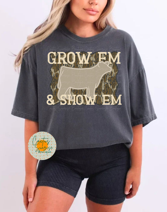Grow em & show em Camo- Cow