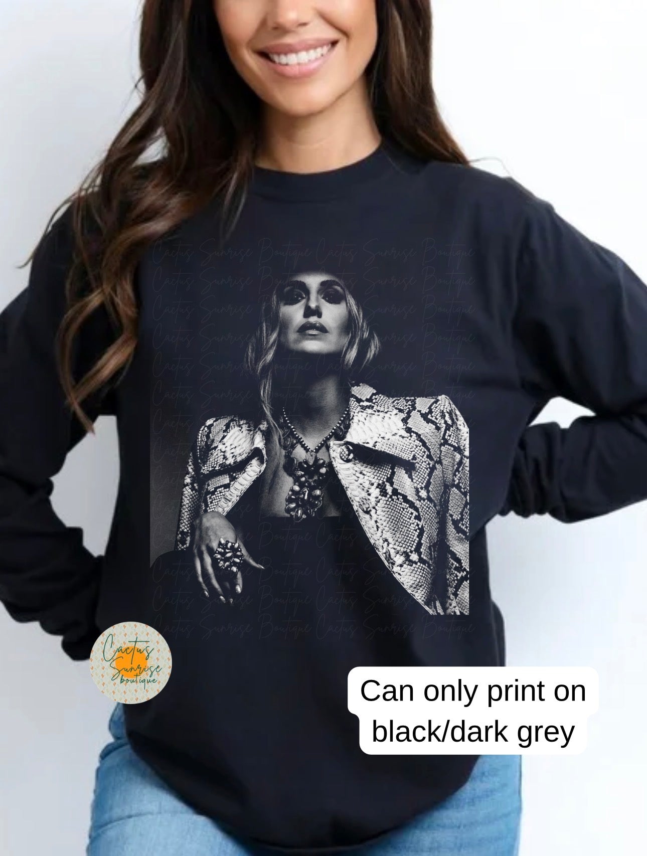 Lainey W Half-Tone (only on black/dark grey apparel)