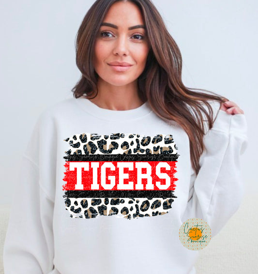 Tigers Distressed Faux Glitter