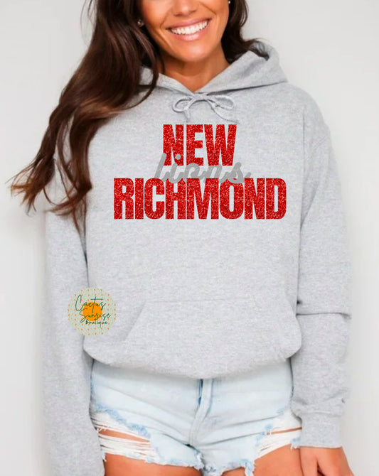 New Richmond Lions Red Faux Glitter