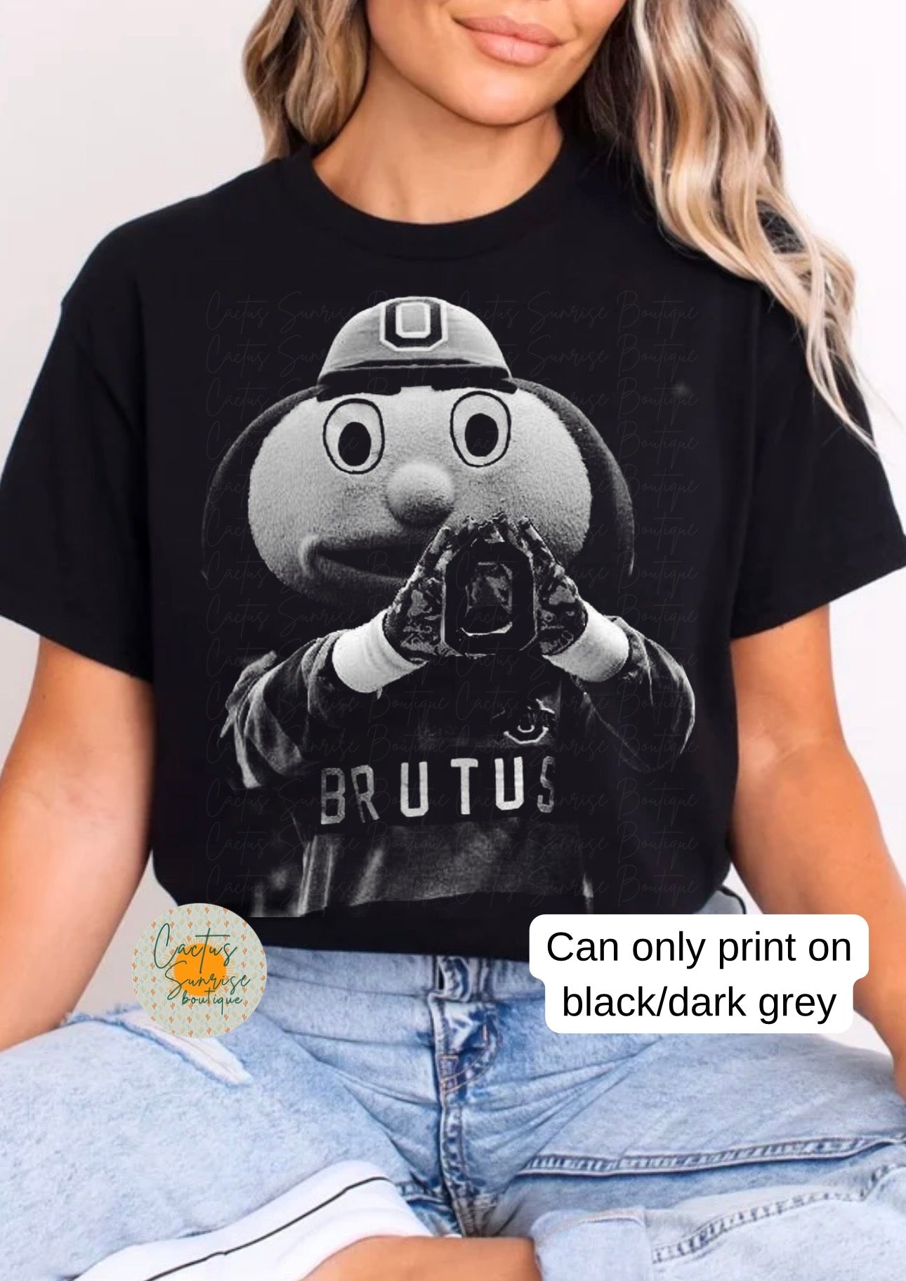 Brutus OSU DTF Transfer Half-Tone (only on black/dark grey apparel)