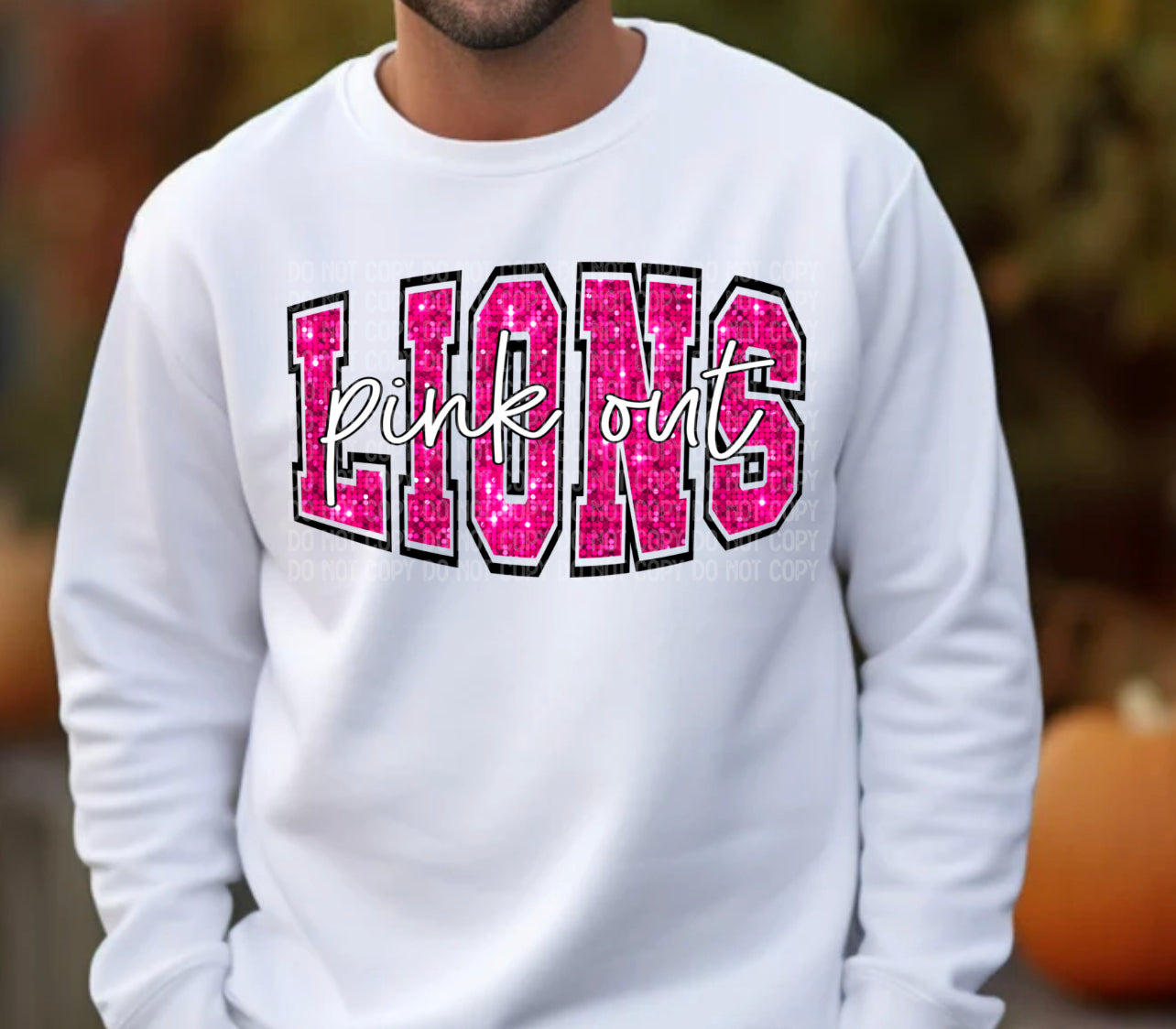 Lions Pink Out (Black Outline)