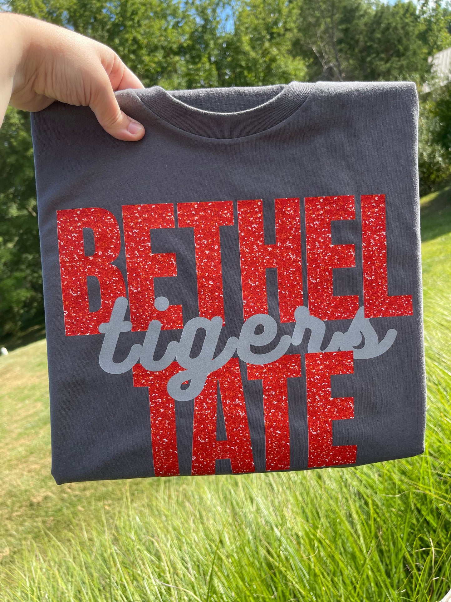 Bethel-Tate Tigers Glitter- 2x asphalt tee