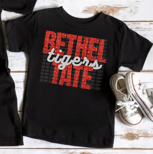 Bethel-Tate Tigers Glitter Youth/Toddler Tee