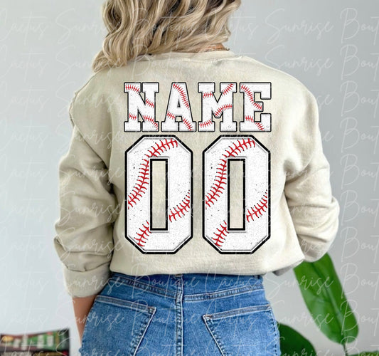 Baseball Back Name/Number