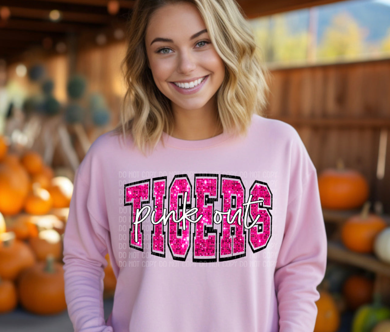 Tigers Pink Out (Black Outline)