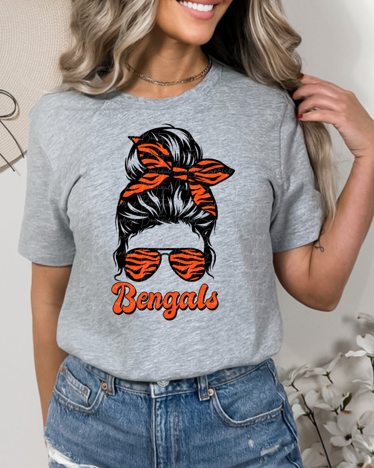 Bengals Messy Bun