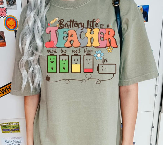 Battery Life Teacher Tee