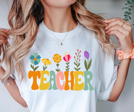 Teacher Flowers Tee