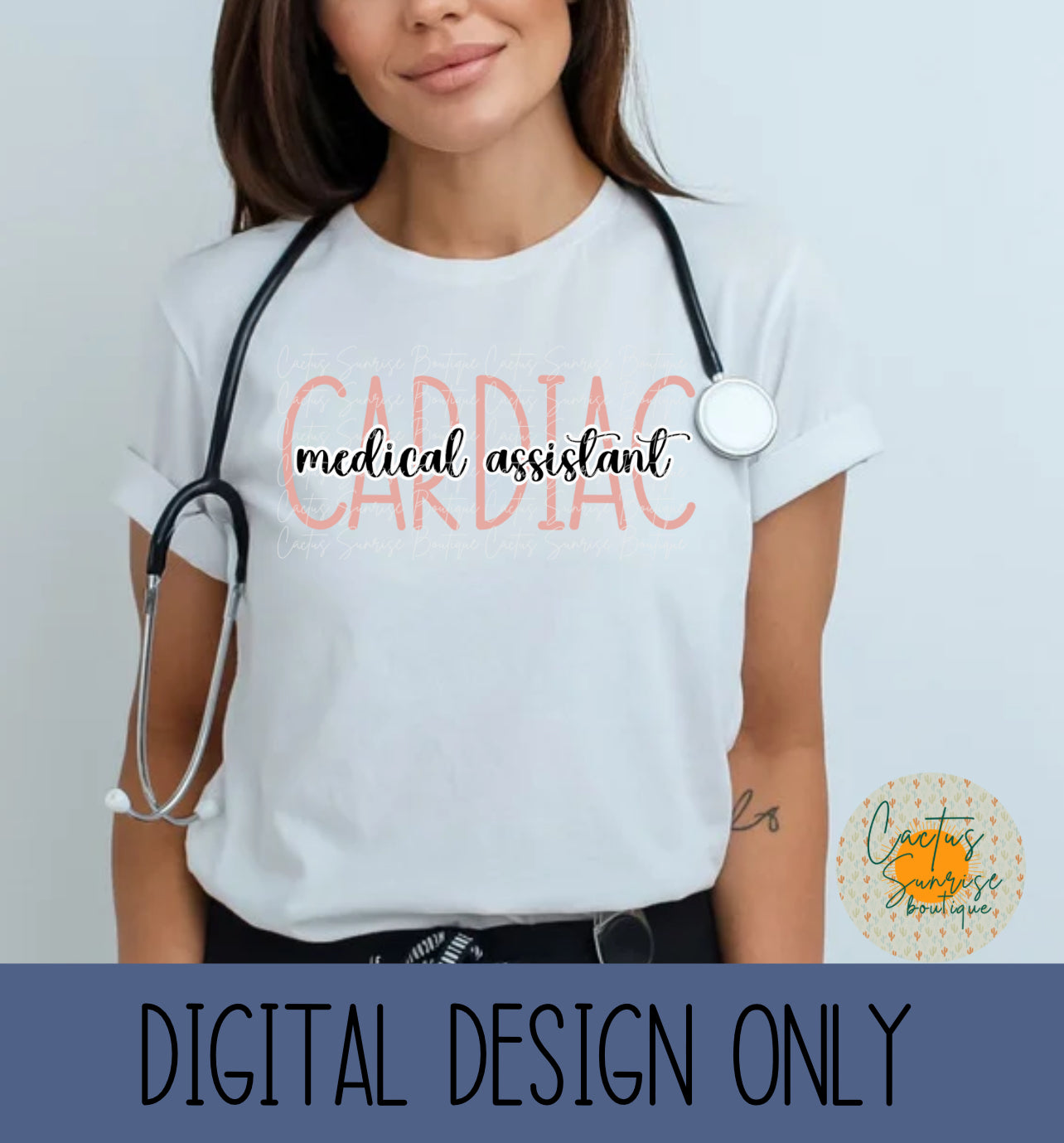 Cardiac Medical Assistant Peach Digital file- No physical product