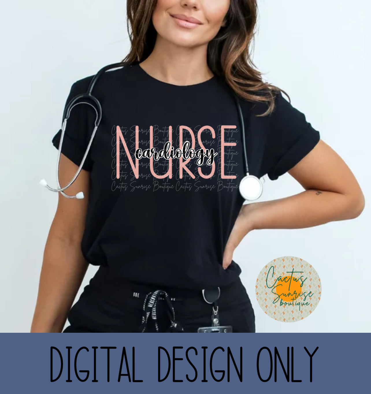 Cardiology Nurse Peach Digital file- No physical product