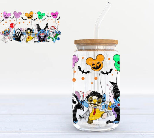 Halloween Mouse-Ear Balloons Glass Tumbler 16oz PRE-ORDER
