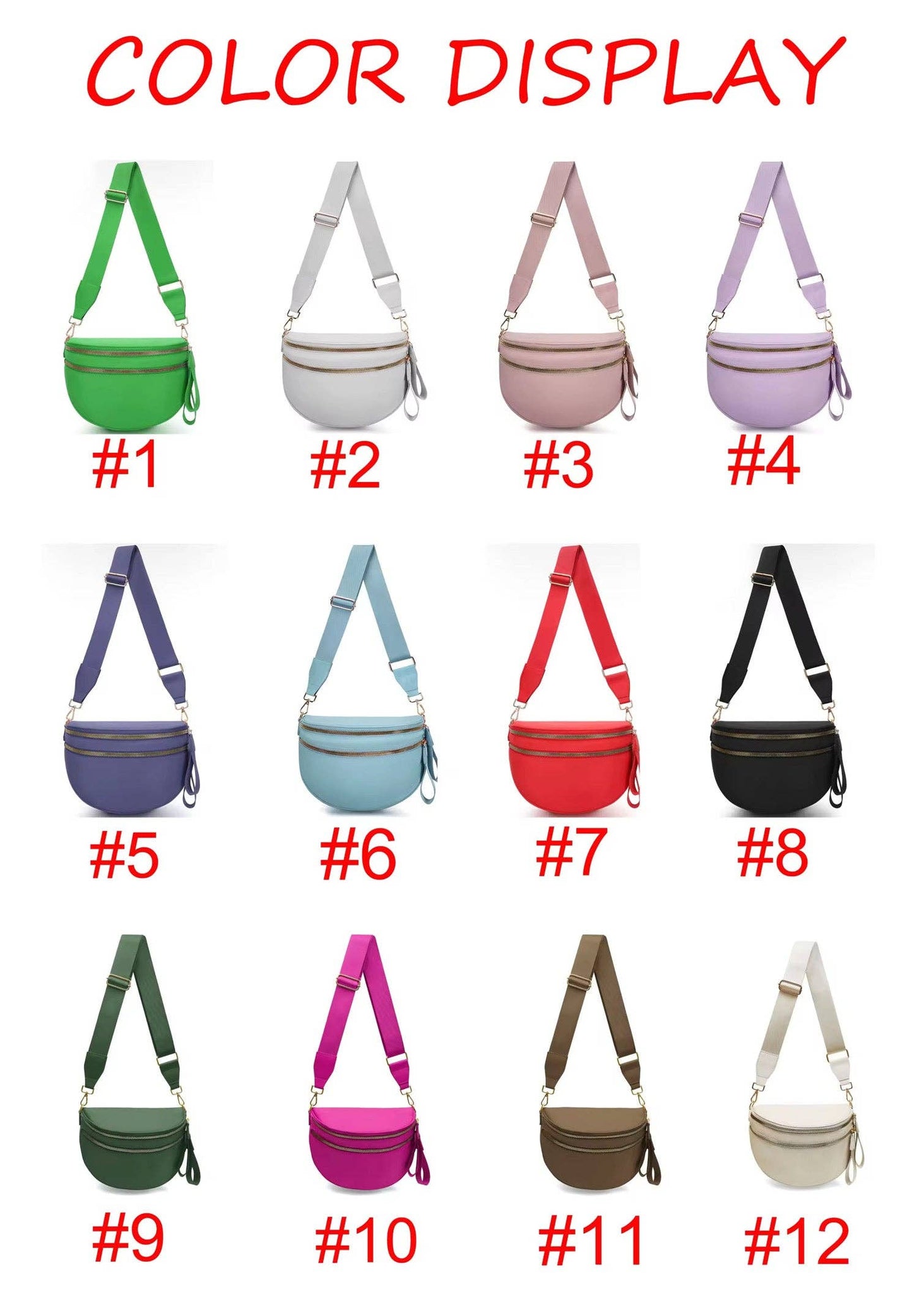Nylon Double Zip Bum Bag #802