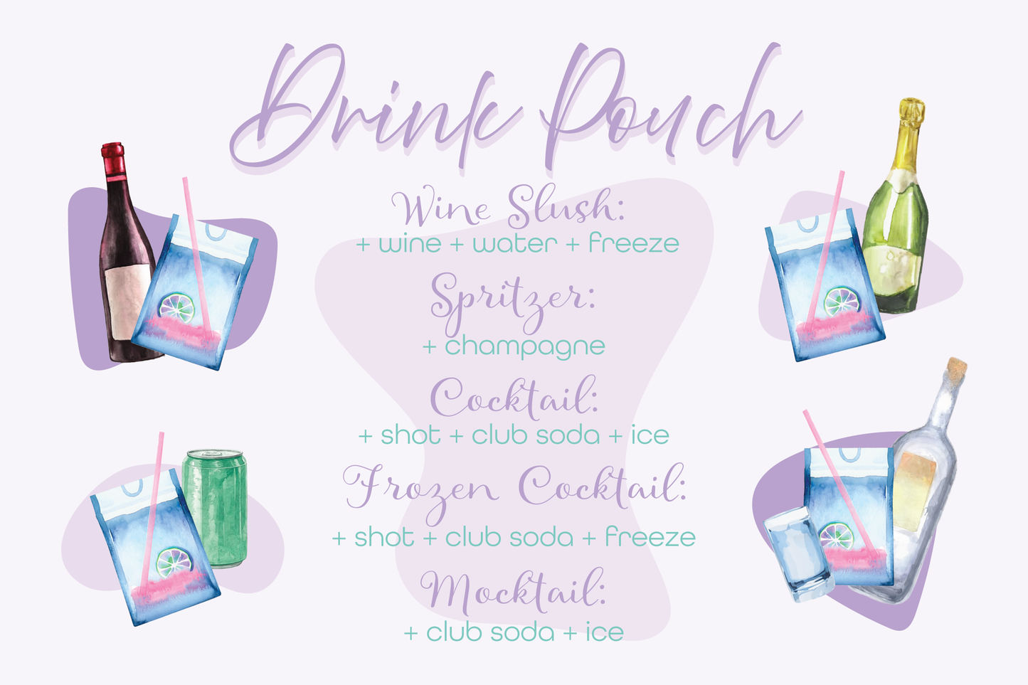 Slush Cocktail Pouches (comes with straw)