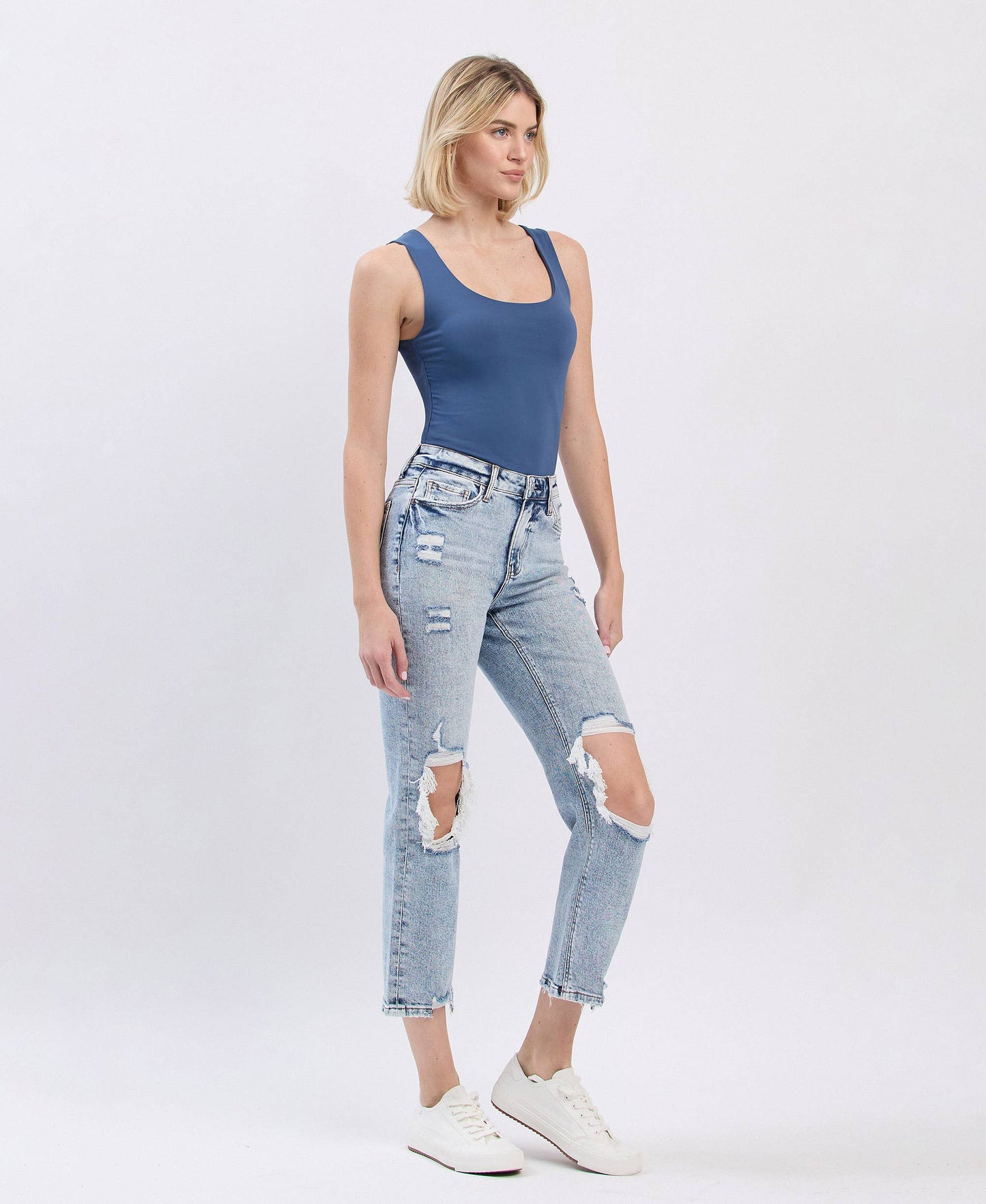 HIGH RISE CROP STRAIGHT JEANS 1068