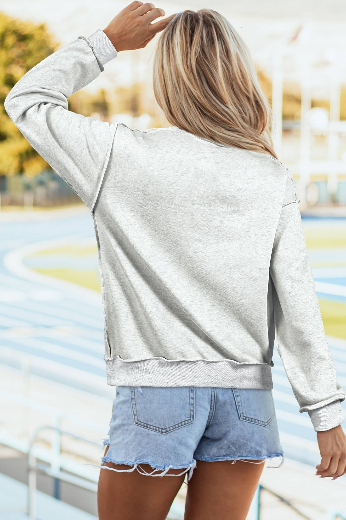 Drop Shoulder Blank Reversible Mock Neck Sweatshirt S-4X