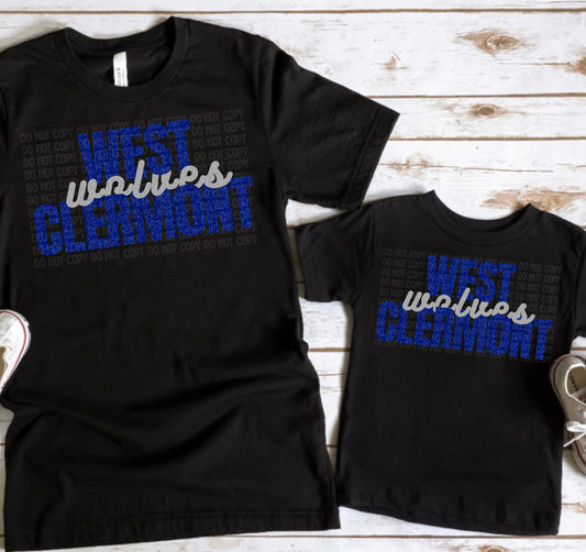 West Clermont Wolves Glitter Youth/Toddler/Onesie Tee